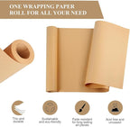 Brown Wrapping Paper Roll 24"x 2400" Craft Packing Paper for Moving Shipping, Gift Wrapping Paper, Bulletin Board Kraft Paper for Table Covering Poster Paper