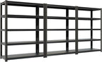 72''H Garage Shelving Heavy Duty,3000LBS Storage Shelves,5-Tier Adjustable Metal Shelve Storage Shelf Rack, Industrial Shelving Unit for Garage, arehouse,Basement (59" W x 19.7" D x 72" H) 3PC