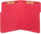 50 Assorted Color Fastener File Folders - 1/3 Cut Reinforced Tab - Durable 2 Prongs Bonded Fastener Designed to Organize Standard Medical Files, Law Client Files, Office Reports - Letter Size