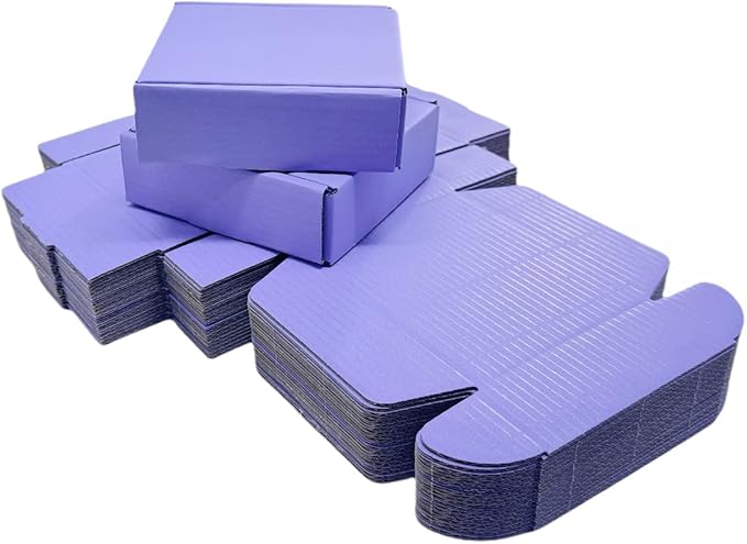 15 Pcs 6 x 6 x 2 inches Corrugated Cardboard Gift Boxes Recyclable Shipping Boxes for Mailing & Holidays, Wedding, Birthday, Gifts Packaging (Lavender, 6 x 6 x 2")
