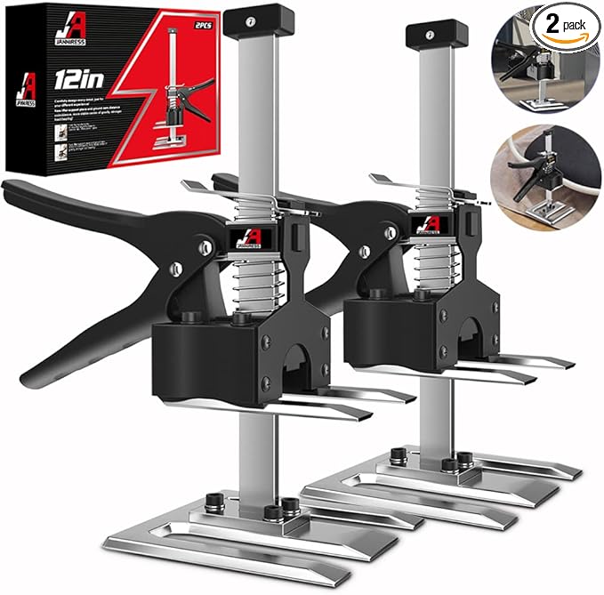 Labor Saving Arm Jack Handle 2 Pack,12 in Construction,Multifunctional Furniture Jack for Installing Cabinets and Wall Tile Height Adjuster Handheld Lifter Tool, Load 440LBS