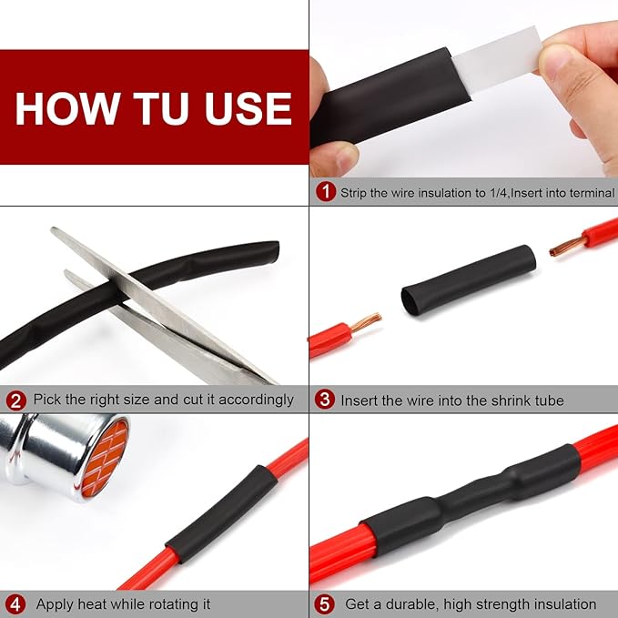 Chanzon 2:1 Ratio 1-1/4" (30mm) Heat Shrink Tubing 3.3Ft Roll (1M Total Length) Black Polyolefin Sleeving Wrap Shrinking 2 to 1 1pcs