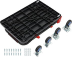 Foldable Hand Truck, 330LBS Dolly Folding Push Cart with Removable Cage, 4-Inch TPR Wheels Convertible Cart Dolly for Moving, Heavy Duty Folding Platform Truck with Mesh Panel