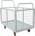 1800Lbs Platform Truck Cart with Cage, 4-in-1 Heavy Duty Cart Utility Cart with 4 Wheels for Warehouses and Logistics Centers 38.39 x 23.62 x 20.79 Inch