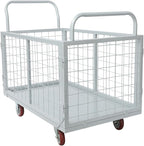 1800Lbs Platform Truck Cart with Cage, 4-in-1 Heavy Duty Cart Utility Cart with 4 Wheels for Warehouses and Logistics Centers 38.39 x 23.62 x 20.79 Inch