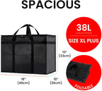 NZ home Insulated Cooler Bag and Food Warmer (XL Plus, 2 Pack) for Delivery & Grocery Shopping with Zippered Top, Orange