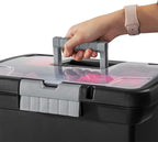 Sterilite Portable Lockable File Box Organizer with Handle and Clear Lid (12 Pack)