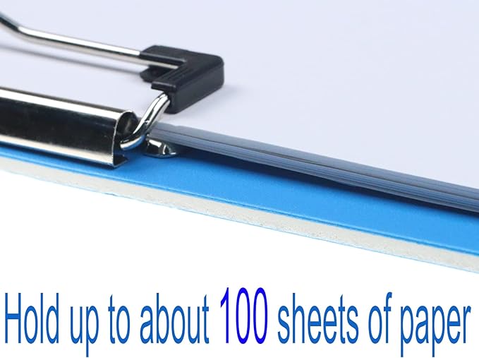 Acocony 11x17 Clipboard Three Clip Super Tough Extra Large Clipboard PP Plastic Not Fragile 11 x 17 Clipping Board Blue Pack of 1