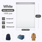 9 x 12" Poly Mailers 1000PCS, 1.77 Mil 5 Layer Waterproof Shipping Bags for Clothes,Mailing,Books,Package, Strong Adhesive Self Sealing Mailers Poly Bags Shipping Envelopes for Business