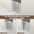 41" Extra Tall and Wide Baby Gate, 74.2-76.7'' Wide Pet Cat Gate for Doorway, Extra Wide Pressure Mounted Child Door with Expansion Kit, Metal Safe Gate, Tall Dog Gate, White