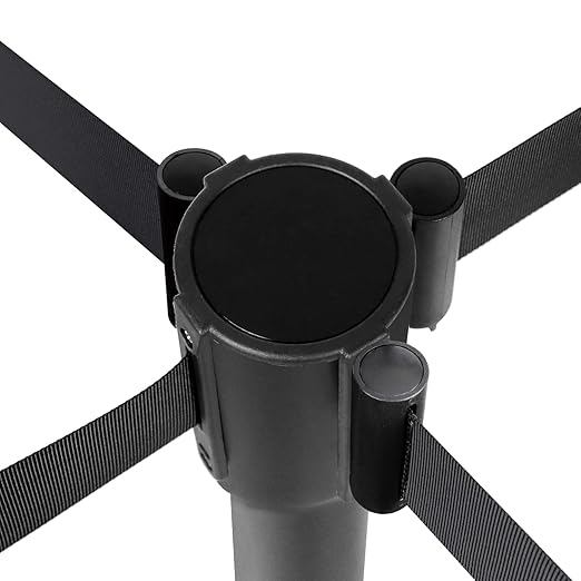 Amazon Basics Premium Crowd Control Stanchions with Easy Assembly, 6.5 foot Sturdy Retractable Belts, Black, Pack of 2