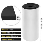 Adhesive Foam Roll Neoprene Sponge Foam Sheet Roll Closed Cell Insulation Closed Cell Foam Sheet Soundproof Foam Padding (Black, 12x59x1/2 Inches)