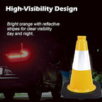 8 Pack 12 Inch Yellow Traffic Cones with Black Base, Multipurpose Road Safety Markers for Driveway, Parking Lots, Pet Training, Kids Games (8, Yellow, 12 Inch)