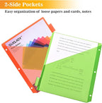 8-Tab Dividers for 3 Ring Binder, 24 Count Binder Dividers with Pockets, Subject Dividers, 3-Hole Plastics Sheets Protectors for US Letter Size in 0.5", 1",2" Binders, Vibrant 8 Color, 3 Packs