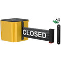 WM412 Retractable Belt Wall Mounted Yellow Crowd Control Barrier and Receiving End, 20' This Lane Closed Belt