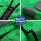 BeautyWill Custom Logo Safety Vest Class2 High Visibility Reflective Vest Breathable Construction Vest