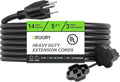 Outdoor Extension Cord Waterproof 5 FT, Black 14/3 SJTW Heavy Duty, Flexible 100% Copper 3 Prong Extension Cord for Lawn, Garage,UL Listed