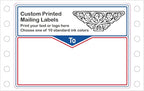 Shipping Labels, Custom Printed Continuous Pinfeed - Your Logo, Image or Text Imprinted 1-Color, Pinfed, 4" x 3" for Business Mailing (2000)