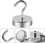 DIYMAG 6 Packs Magnetic Hooks,170 Lb Heavy Duty Neodymium Magnets for Refrigerator, Strong Cruise Ship Essentials Hook for Hanging, Magnetics Hanger for Grill