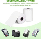 (100 Rolls) 2 1/4 x 50 Thermal Receipt Paper, White BPA-Free, Compatible with POS, Credit Card Terminals and Most Register Machines