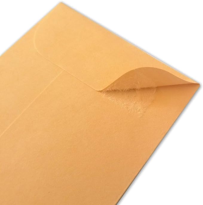 500 PCS #1 Coin Envelopes, 2-1/4” x 3-1/2” inches Brown Kraft Envelopes Classic Small Parts Envelopes with Self Adhesive Gummed Flap for Coins, Cash, Credit Cards, Seeds