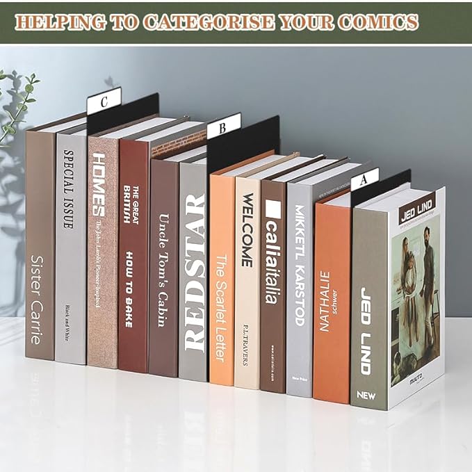 100 Pieces Comic Book Dividers with Tabs,Patient Divider Cards,Card Dividers Comic Book Boards for Storage Boxes 11.22 X 7.24 Inche