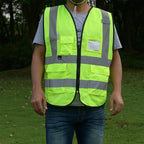 zojo High Visibility Safety Vests With Pockets, for Outdoor Works, Cycling, Jogging, Walking,Sports - Fits for Men and Women (Pack of 10, XXL-Neon Yellow)