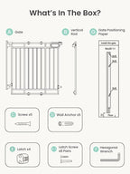 Mom's Choice GROWNSY Baby Gate No Bottom Bar, Adjustable Width 26” to 36” for Child and Pet, Dog Gate with Auto-Close & One-Hand Operation, Screw-in Installation for Doorways and Indoor Use