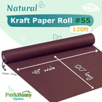 PerkHomy 48" x 1,440" (120') Wine Red Kraft Paper Roll for Craft Bulletin Board Paper Art Table Covering Crafting Gift Wrapping Bouquet Packing Parcel 80GSM 55LB (Wine Red, 48" x 120')