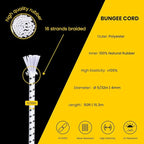 Bungee Cord Elastic Shock Cord 5/32" x 50' Bungee Rope for DIY, Tie Downs, Kayak and Outdoor - White&Black