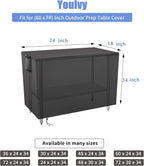 Outdoor Prep Table Cover 24 Inch, Waterproof Patio Stainless Steel Metal BBQ Table Cover All Season Protection for Outdoor Table 500D - 24 X 18 X 34 Inch