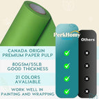 PerkHomy 48" x 1,440" (120') Medium Green Kraft Paper Roll for Craft Bulletin Board Paper Art Table Covering Crafting Gift Wrapping Bouquet Packing Parcel 80GSM 55LB (Medium Green, 48" x 120')