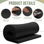 Frienda 2 Pcs Upholstery Foam 1/2" x 24" x 72" High Density Cushion Black Polyurethane Craft Foam Padding for Seat Replacement DIY Projects Chairs Headboards Sofas Home
