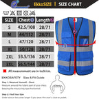 Hi Vis Reflective Safety Vest for Men Women Mesh High Visibility Vest with Pockets,Meets ANSI/ISEA Standards(EK170-Mesh-Blue-3XL)