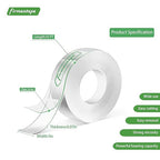 Clear Double Sided Tape(1 in x 10 ft) Mounting Tape,Strong Adhesive,Residue-Free for Hanging Pictures, Mounting Decor