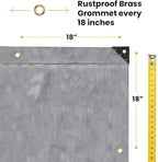 WHITEDUCK Super Heavy Duty Poly Tarp Cover 16 Mil & 10 Mil with Grommets and Reinforced Edges (Brown, White & Silver Black) (Silver Black- 16 Mil, 12' x 20')