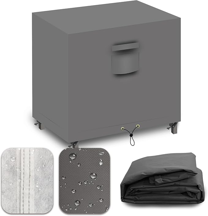 Heavy Duty Patio Furniture Covers Waterproof, 600D Outdoor Furniture Cover Waterproof for Sectional Sofa Couch, Outdoor Dining Table and Chair Set Covers 19''L x 15''W x 18''H, Grey