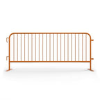 Angry Bull Barricades Metal Interlocking Steel Barricade (8.5 Ft. Heavy Duty, Flat Feet, Orange Powder Coated, Set of 10)