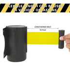 A-KARCK Wall Mount Retractable Belt 16 Foot, Crowd Control Wall Barrier with Steel Case Black and Yellow Belt with Danger - Keep Off
