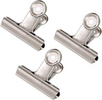 Coideal Silver Metal Hinge Clips - 20 Pack 2 Inch Large Bull Binder Paper Clips Clamp for Office Pictures Photos, Kitchen Food Bags (50mm)