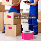 PARLAIM 5" x 3" Rectangle Color Coding Labels,500 per Inventory Labels Color Code Stickers Dispenser Box,Sticker Labels for Inventory &Family School Storage Bins Label (Fluorescent Pink)