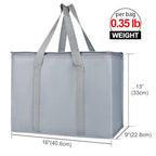 Bodaon 2-Pack Insulated Reusable Grocery Shopping Bags, X-Large Picnic Cooler Bag Top Cold, Grey