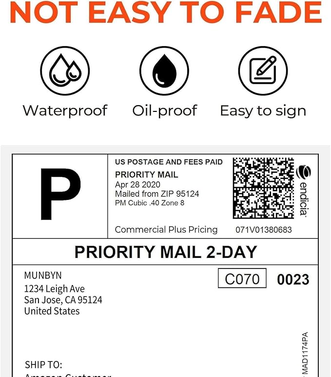 Sale4Less 2000 Fanfold 4 x 6 Direct Thermal Shipping Labels - Label Compatible DYMO Label writer Rollo & Zebra with Perforated line for Thermal Printers labels - Commercial Grade - Manufactured By UPS