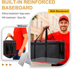 mosago Insulated Food Delivery Bag - Reusable Thermal Cooler Grocery Bags for Catering & Delivery, Pizza Carrier for Events, Large Capacity Bag Keeps Food Hot/Cold (Black with Red Trim, with Base)