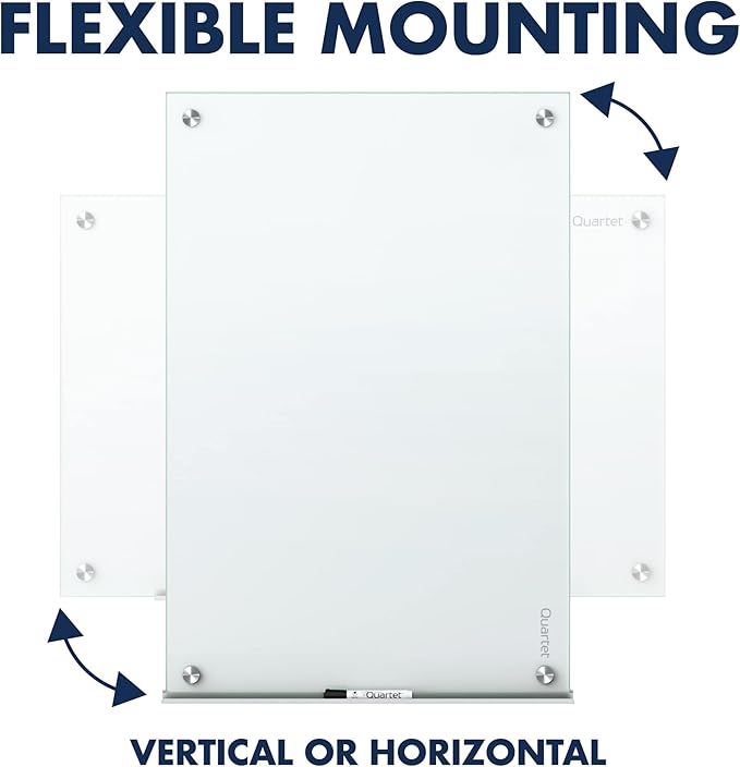 Quartet Dry Erase Board, Magnetic Whiteboard 96"W x 48"H, Glass Board for Wall, Infinity, White (G9648NMW)