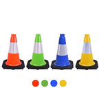 6 Pack 12 Inch Yellow Reflective Traffic Cones, Black Base Safety Markers for Warehouse Aisles, Driveways and Indoor Safety Training (6, Yellow, 12 Inch)
