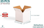 White 6x6x6 inches Shipping Boxes, Corrugated Cardboard 6x6 Box for Small Business Mailing, Packaging and Storing, 25 Pack