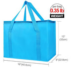 Bodaon 4-Pack Insulated Reusable Grocery Shopping Bag, X-Large Frozen Food Cold, Cooler Bags, Insulated Food Delivery Bag, Blue