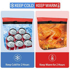 Insulated Reusable Tote Bag for Grocery Shopping for Women, Pizza/Food Delivery Bag to Keep Food Cold/Hot for Commercial Food Transport, Cooler bags for Travel/Beach/Picnic, Non-Waterproof, Red