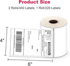 Shipping Labels 4"x6" Compatible with Dymo LabelWriter 4XL 1744907, 1755120, Thermal Postage Labels for All Thermal Label Printers, Permanent Adhesive, BPA Free, 220 Labels/Roll (2 Rolls)